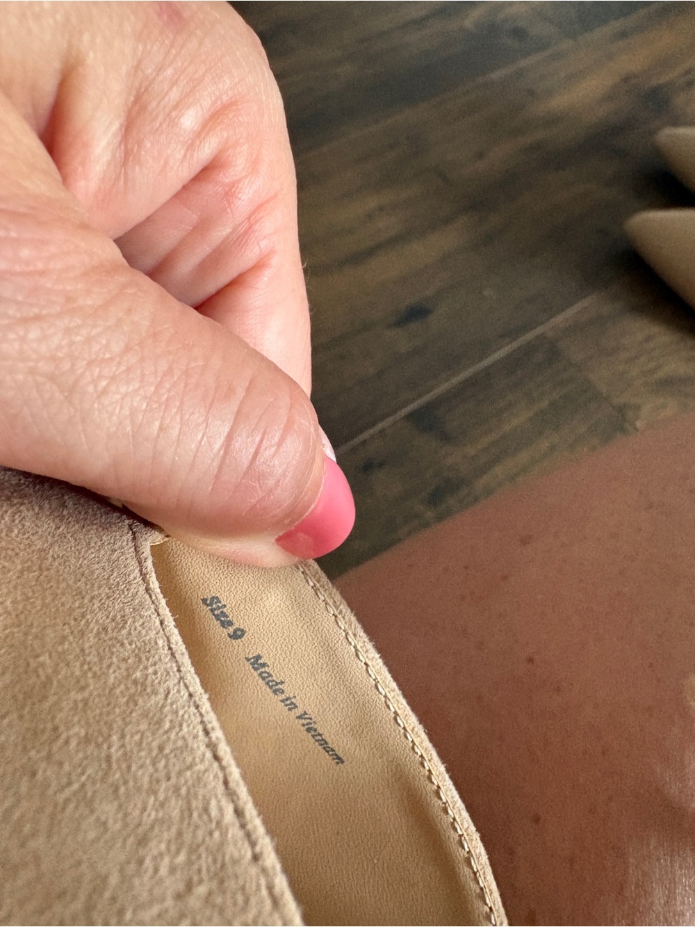 Dolce Vita Nude Pointed-Toe Suede Mules with Slim Strap - Picture 3 of 3